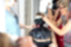 Backstage, make up, Glatze kleben