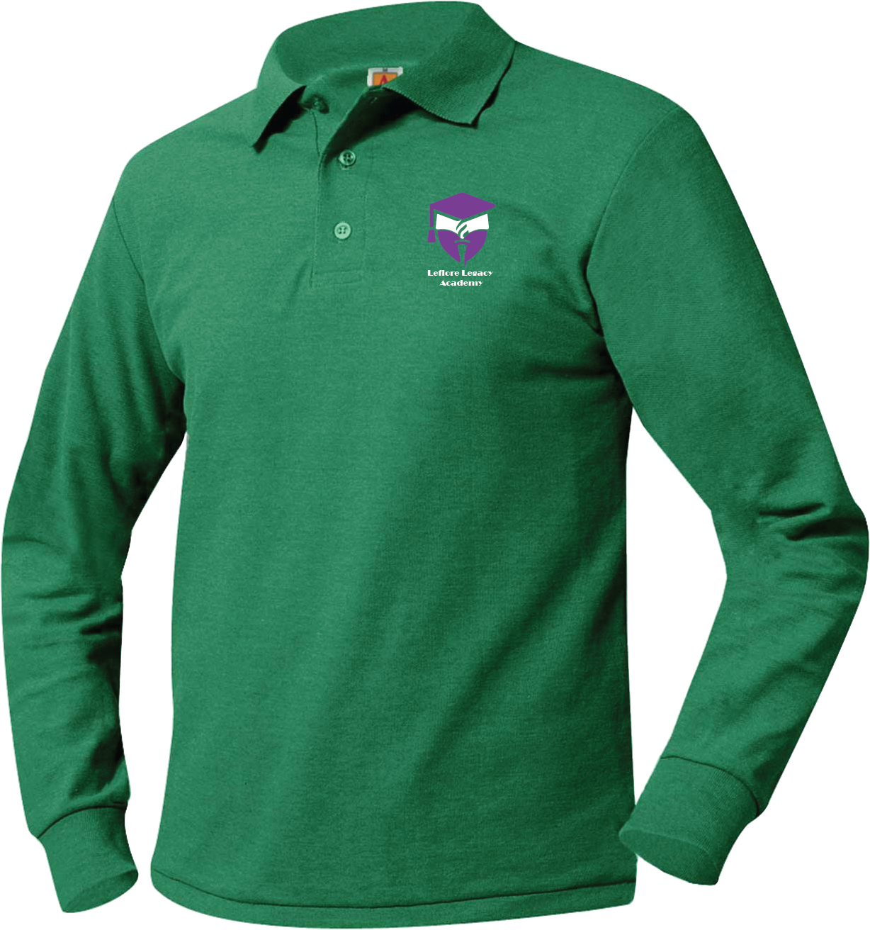 Unisex Green Polo Long Sleeve - (6th Grade)