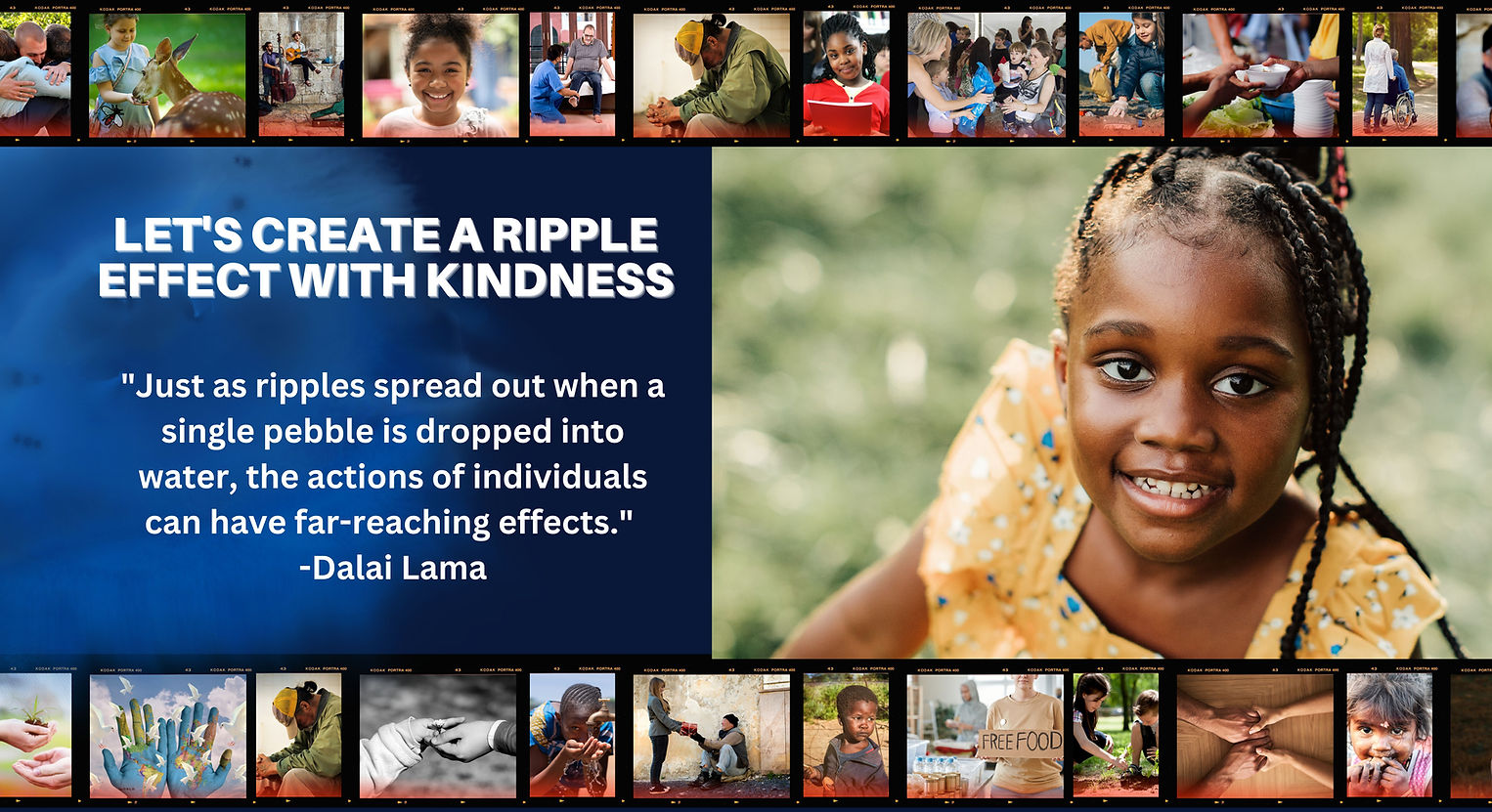 Light Blue and Light Orange Modern Random Acts Of Kindness Day Charity Banner (Landscape).