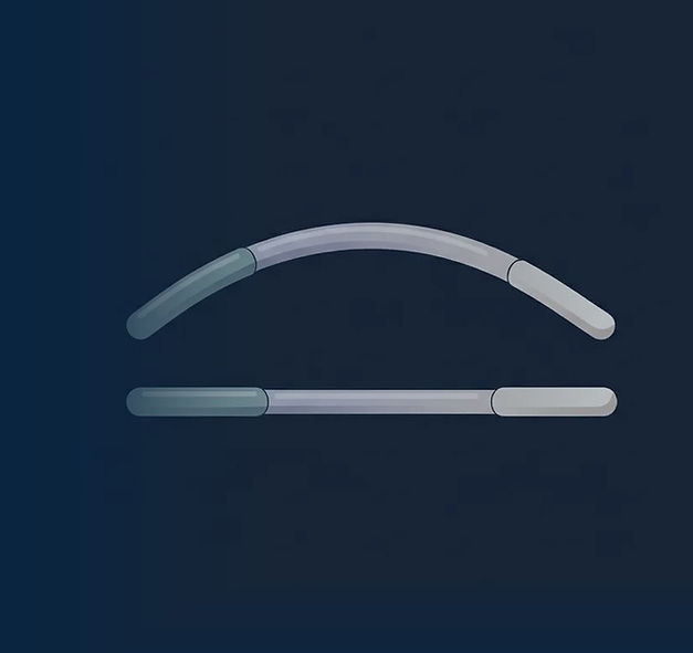 Two bendable silicone rods of a malleable semi-rigid penile implant
