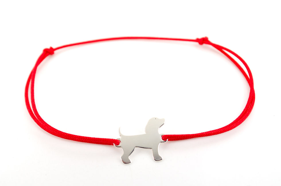 Miniaturbild: Armband Hund Schmuck kaufen online Shop silber Sterling 925 blau schwarz rot Damen Geschenk Hund Hunde Tiere Pfote Pfoten