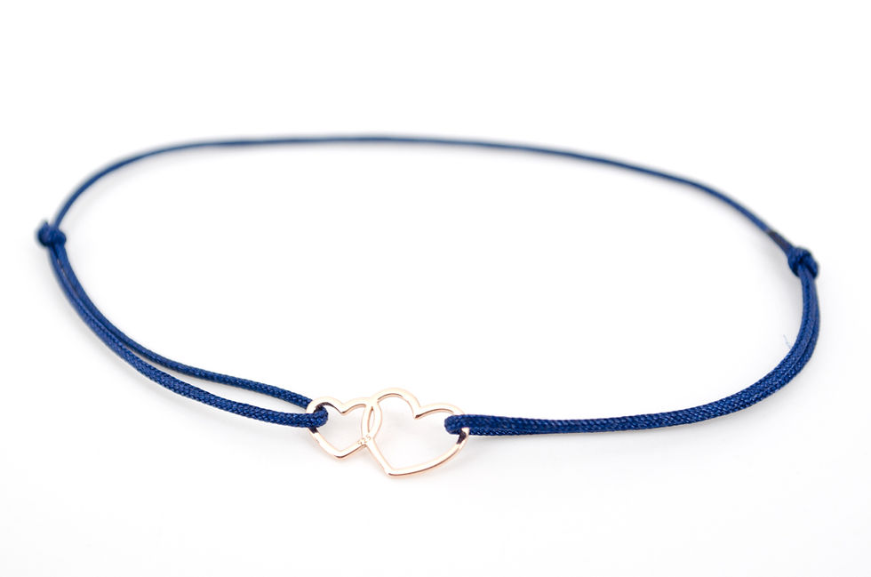Miniaturbild: Armband Doppeltes Herz Rosegold