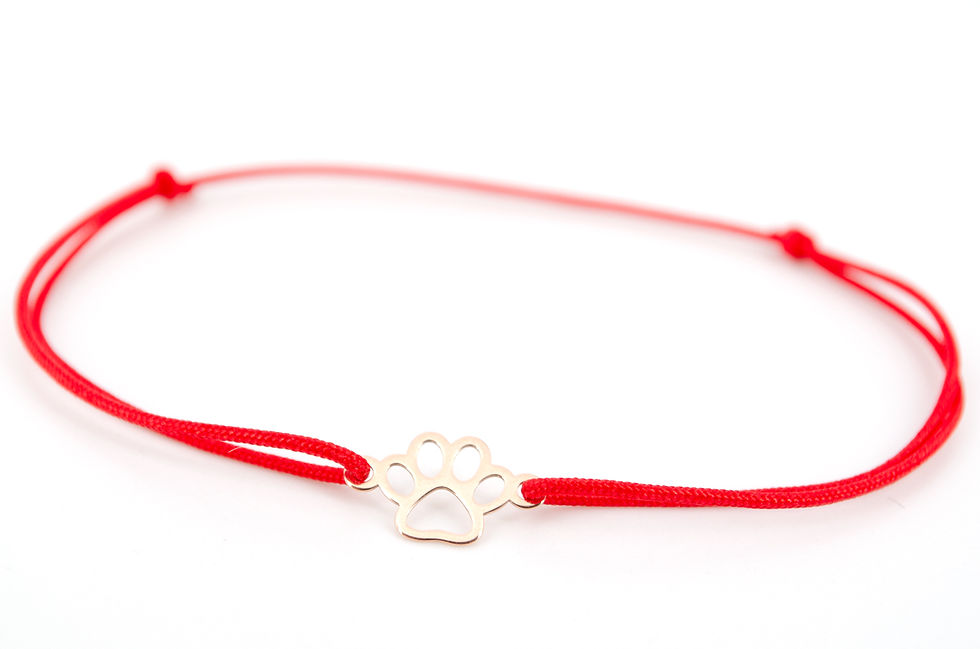 Miniaturbild: Armband Pfote Rosegold Pfotenabdruck Tatze Hund Katze Tiere kaufen Shop Glücksarmband Make a wish Damen Geschenk Liebe