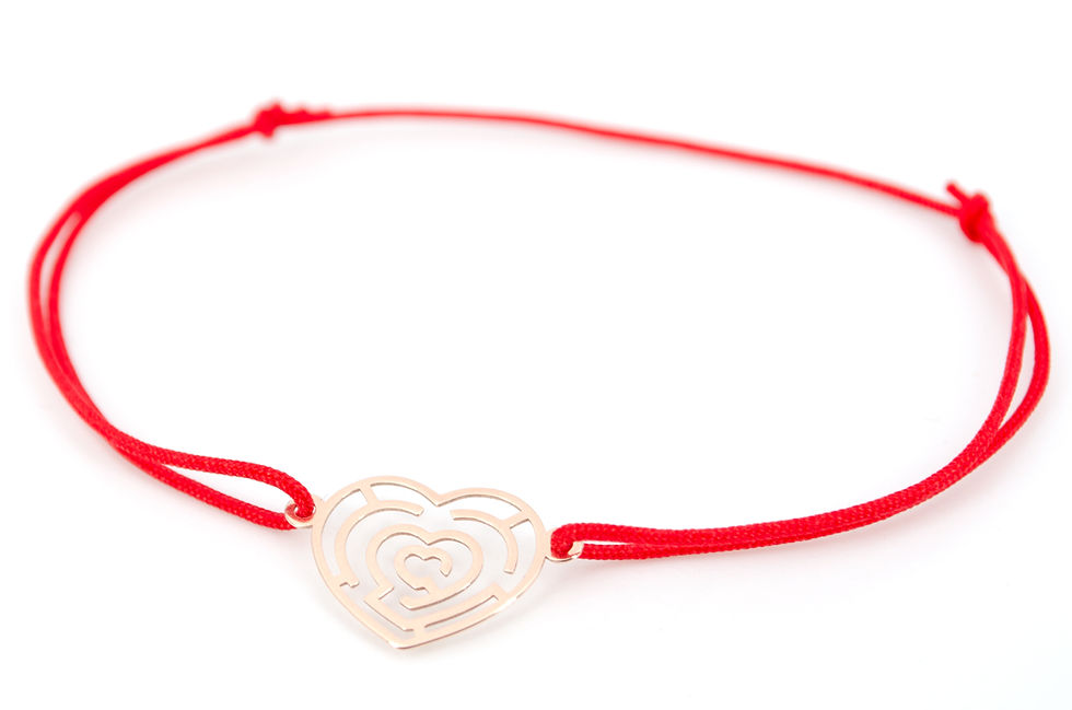 Miniaturbild: Armband Herz Labyrinth Rosegold Schmuck Handmade kaufen Damen Geschenk Make a wish Glücksarmband