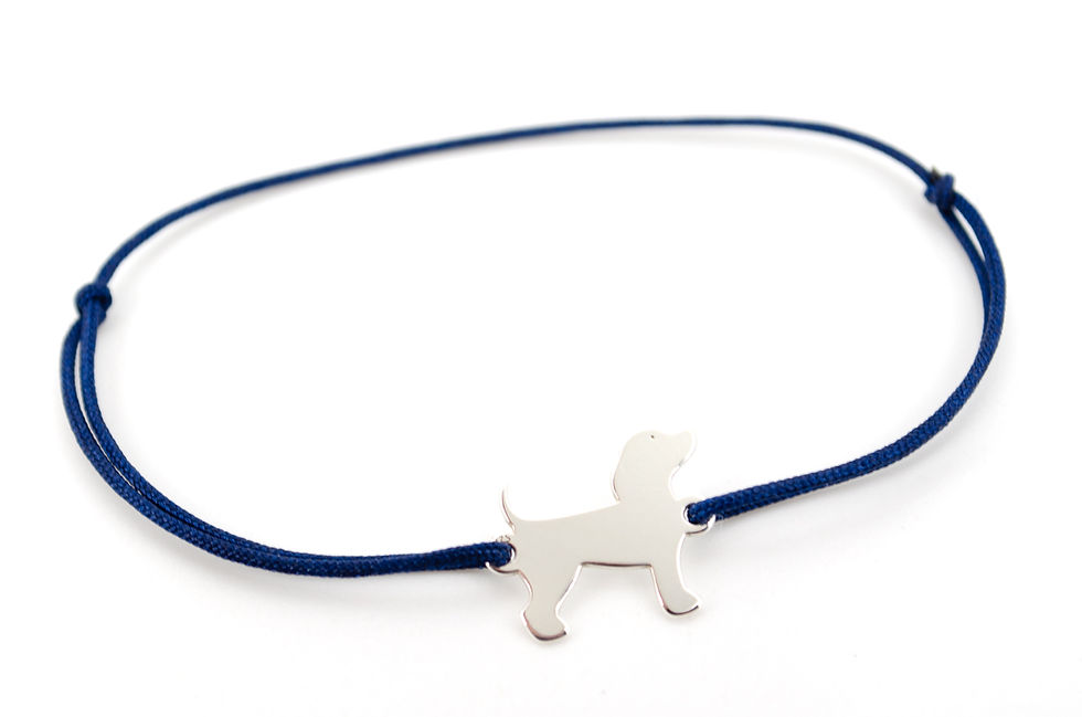 Miniaturbild: Armband Hund Schmuck kaufen online Shop silber Sterling 925 blau schwarz rot Damen Geschenk Hund Hunde Tiere Pfote Pfoten