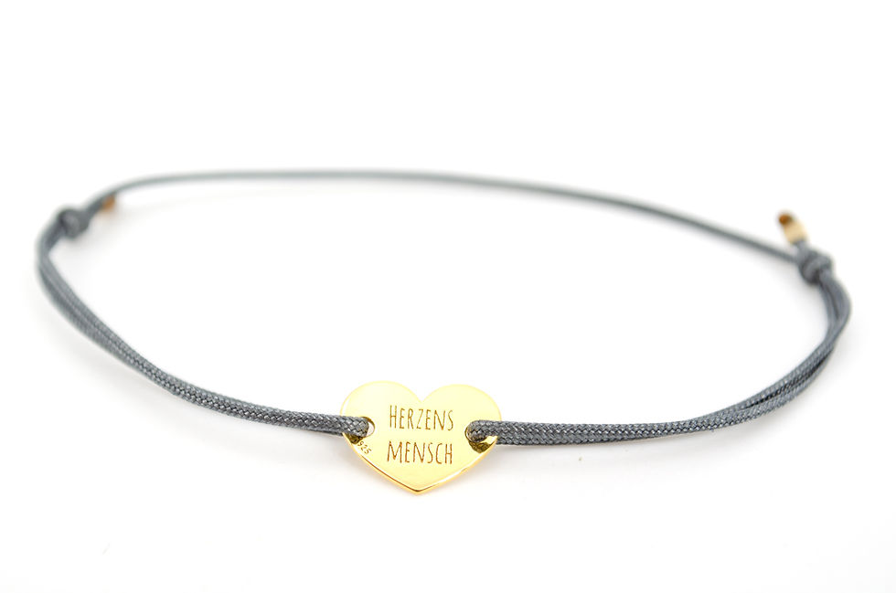 Miniaturbild: Armband Gravur Herzensmensch Gold