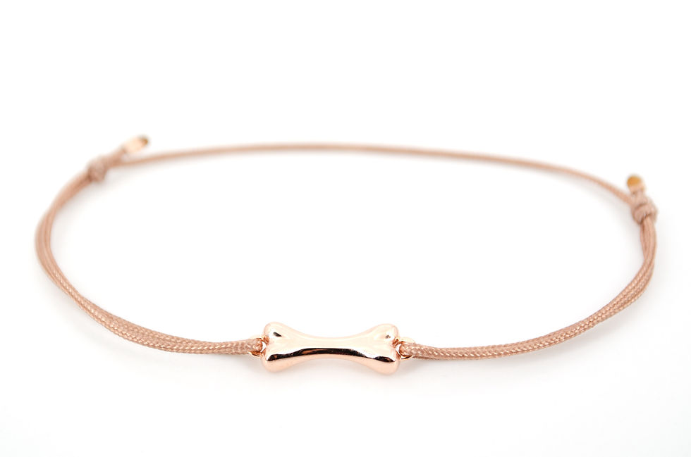 Miniaturbild: Armband Schmuck online kaufen Hund Knochen Hundeknochen Pfote Tierfreund Rosegold Sterling Silber Geschenk