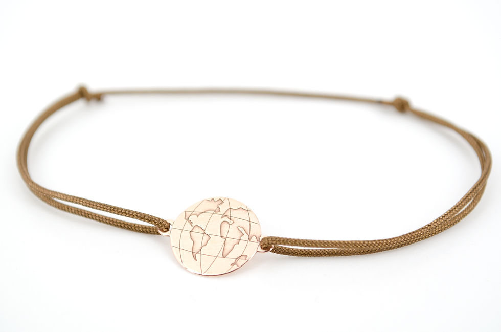Miniaturbild: Armband Globus Erdkugel Erdball Schmuck Rosegold Schiebeknoten Geschenk kaufen