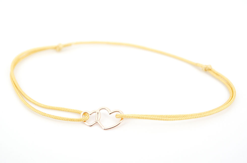 Miniaturbild: Armband Doppeltes Herz Rosegold