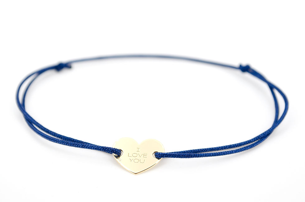 Miniaturbild: Armband Herz Gold Dunkelblau Navy Blau Geschenk