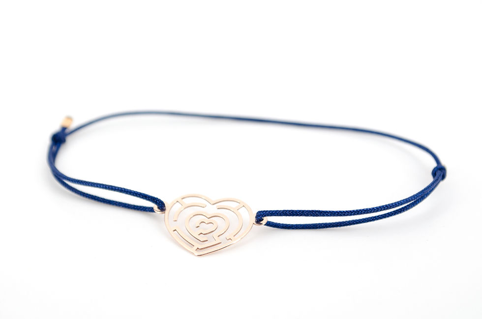 Miniaturbild: Armband Herz Labyrinth Rosegold Schmuck Handmade kaufen Damen Geschenk Make a wish Glücksarmband