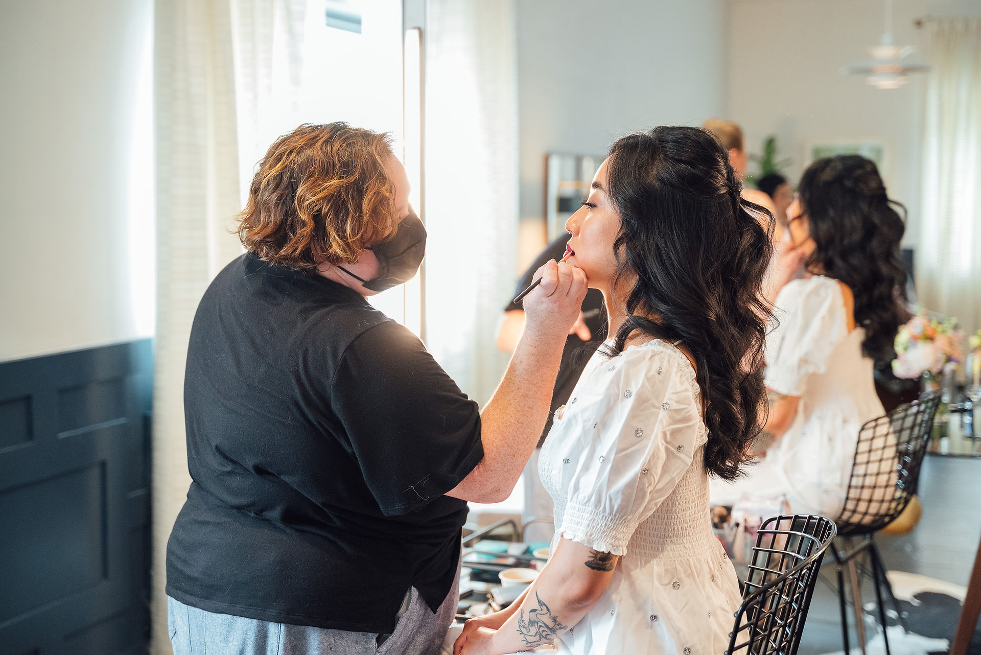 Nashville wedding hair and makeup for a diverse wedding party.