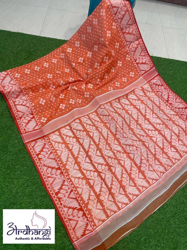 Traditional Semi Polish BD Dhakai Jamdani Red