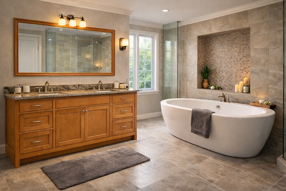 Thumbnail: Solid Wood Plywood Base Bathroom Vanity Cabinet with Three Soft-Close Drawers