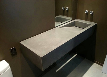 concrete bathroom vanity top integral ramp sink