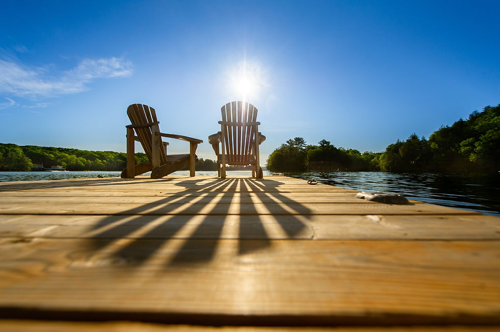 Two chairs on dock