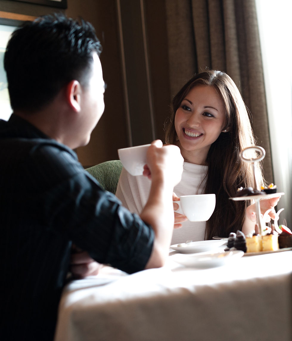 Couple enjoying afternoon tea