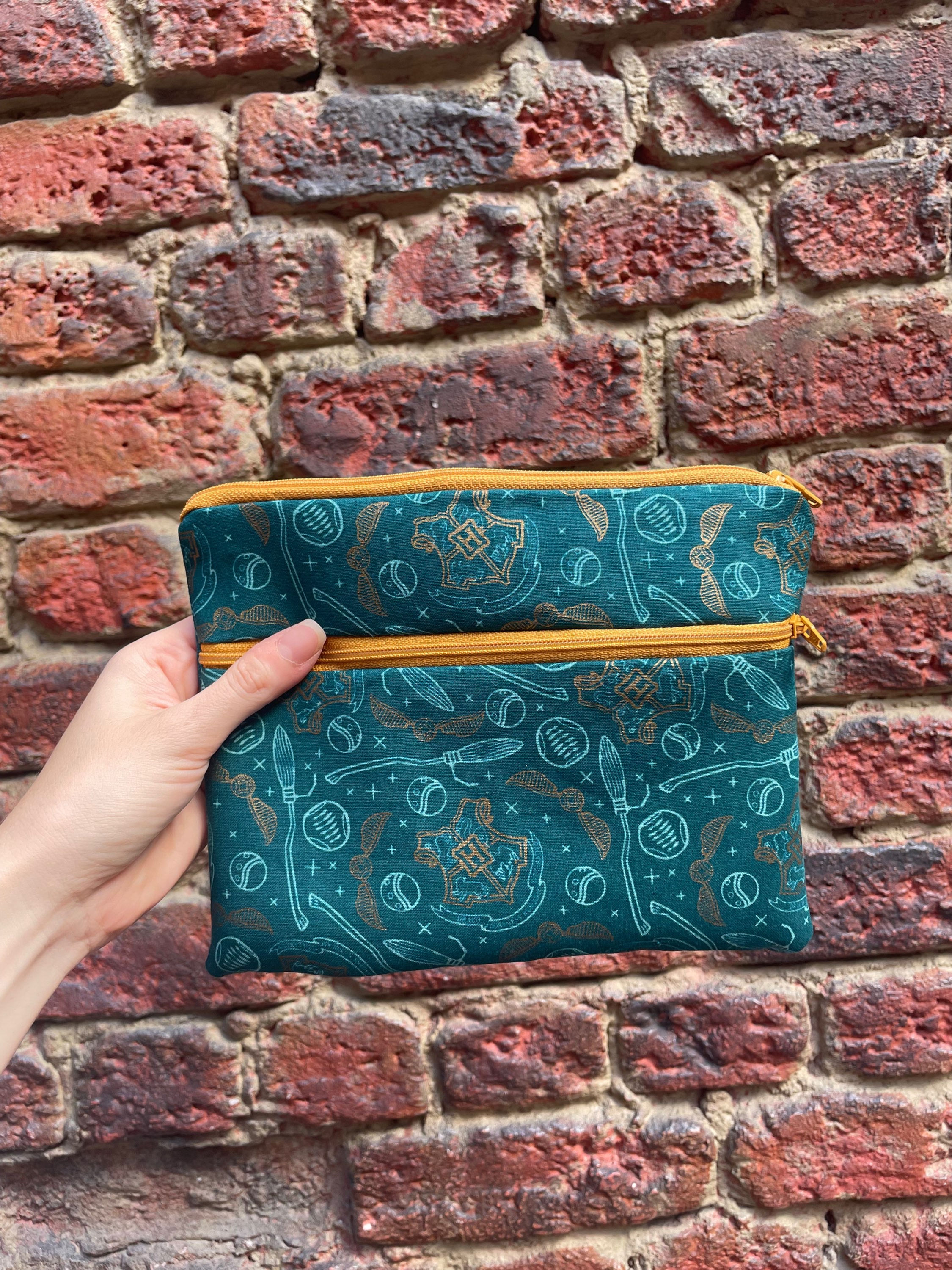 NEW Magic Teal Fabric Classic Cosmetic 