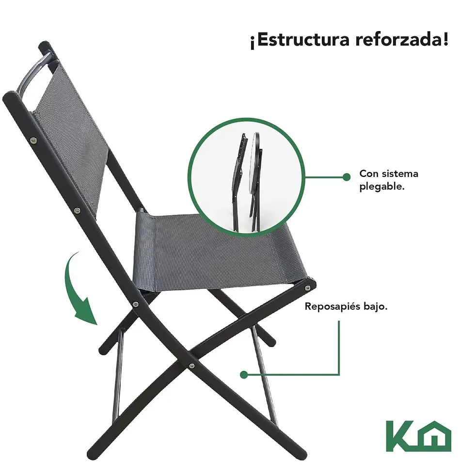 Miniatura: Juego De Comedor Mueble Exterior Para Jardín Mesa y 2 Sillas