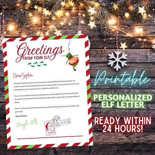 Personalized Elf Letter for Kids PRINTABLE