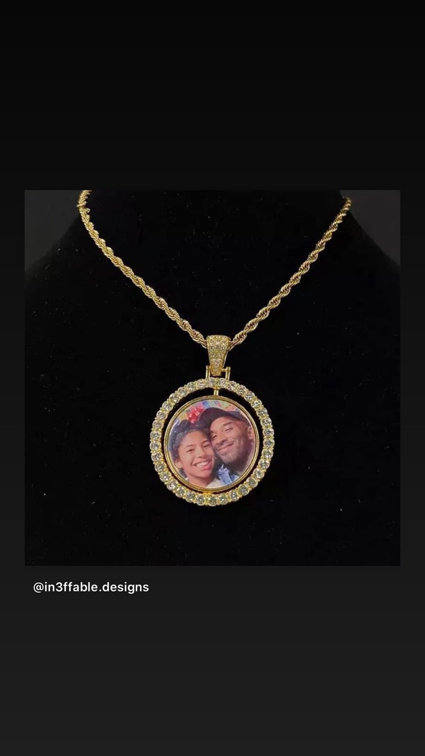 Thumbnail: Custom Photo Rotating Double-Sided Necklace 