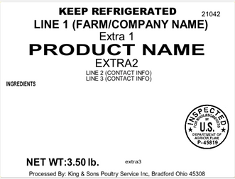 Custom King and Sons Poultry Service Label