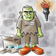 Artski Studio character illustration of Frankenstein in platform shoes