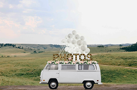 Photo van with balloons