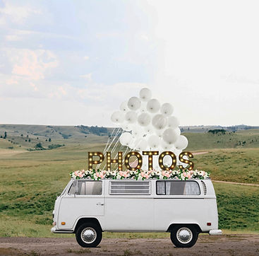 Photo van with balloons