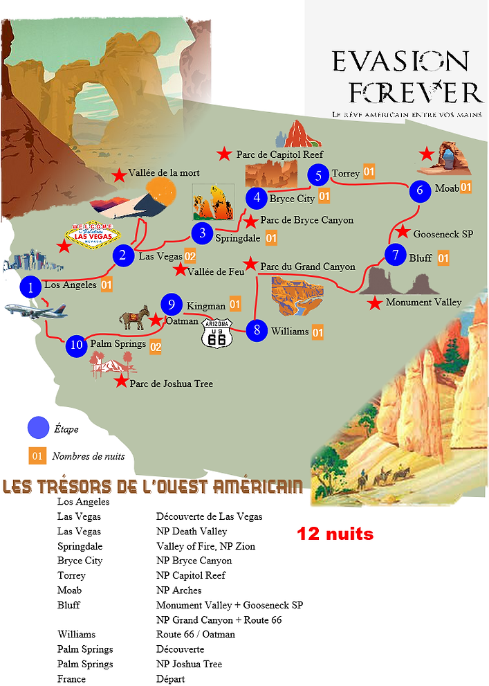 New Carte circuit les trésors de l'Ouest