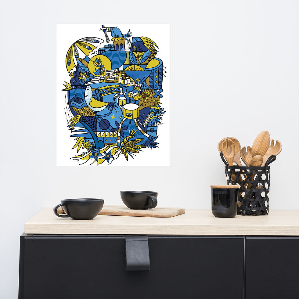 Thumbnail: Art Print Beach Drummers