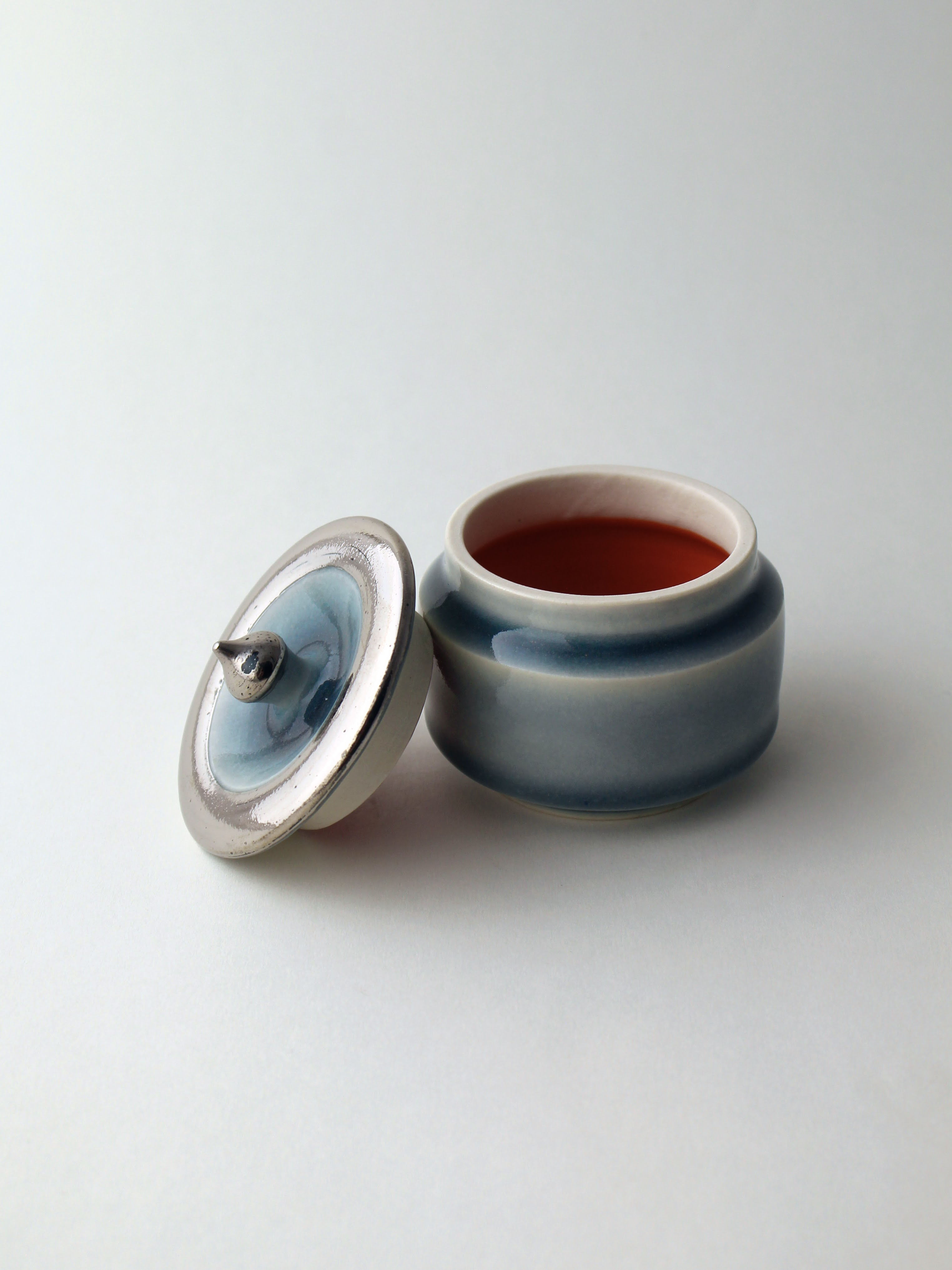Silver and Storm Blue Mini Jar