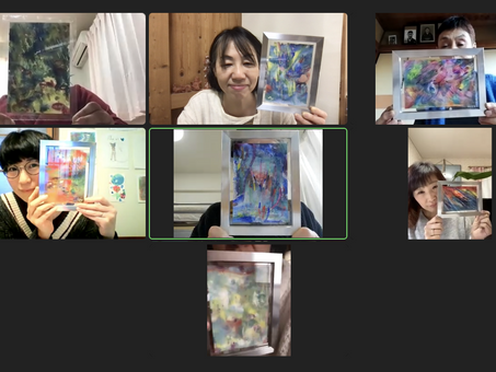 「雨のガラス絵」オンライン体験会開催しました。