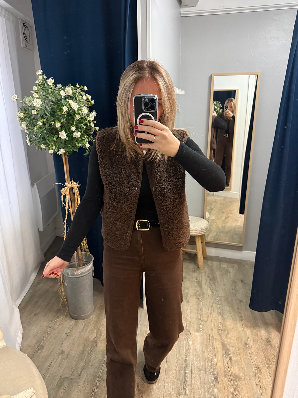 Miniature : Gilet Sherpa sans manches Choco