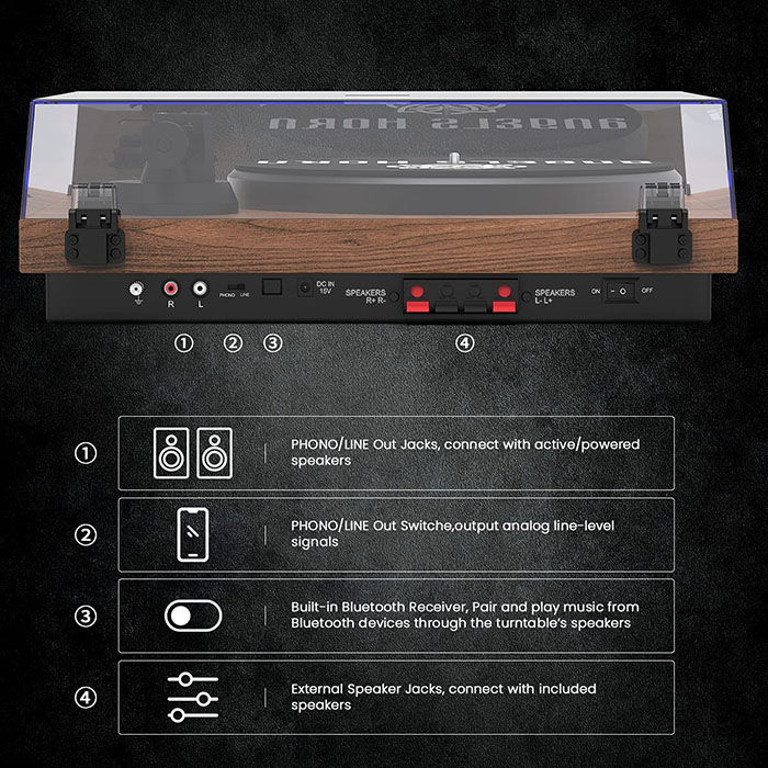 Thumbnail: Angels Horn - Bluetooth Turntable with Stereo Speakers