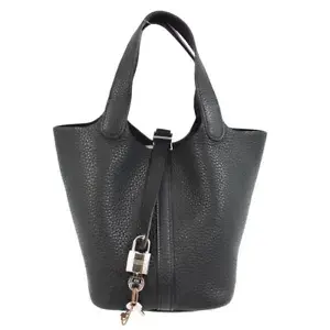 Hermes Black Taurillon Clemence Picotin Lock PM Handbag CO.13 □N KK90019