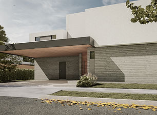 Proyecto de arquitectura de vivienda unifamiliar con texturas de hormigón visto y metal