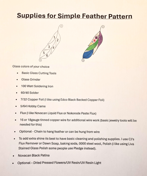 Thumbnail: Hand Drawn Simple Feather Pattern w/Pressed Flowers