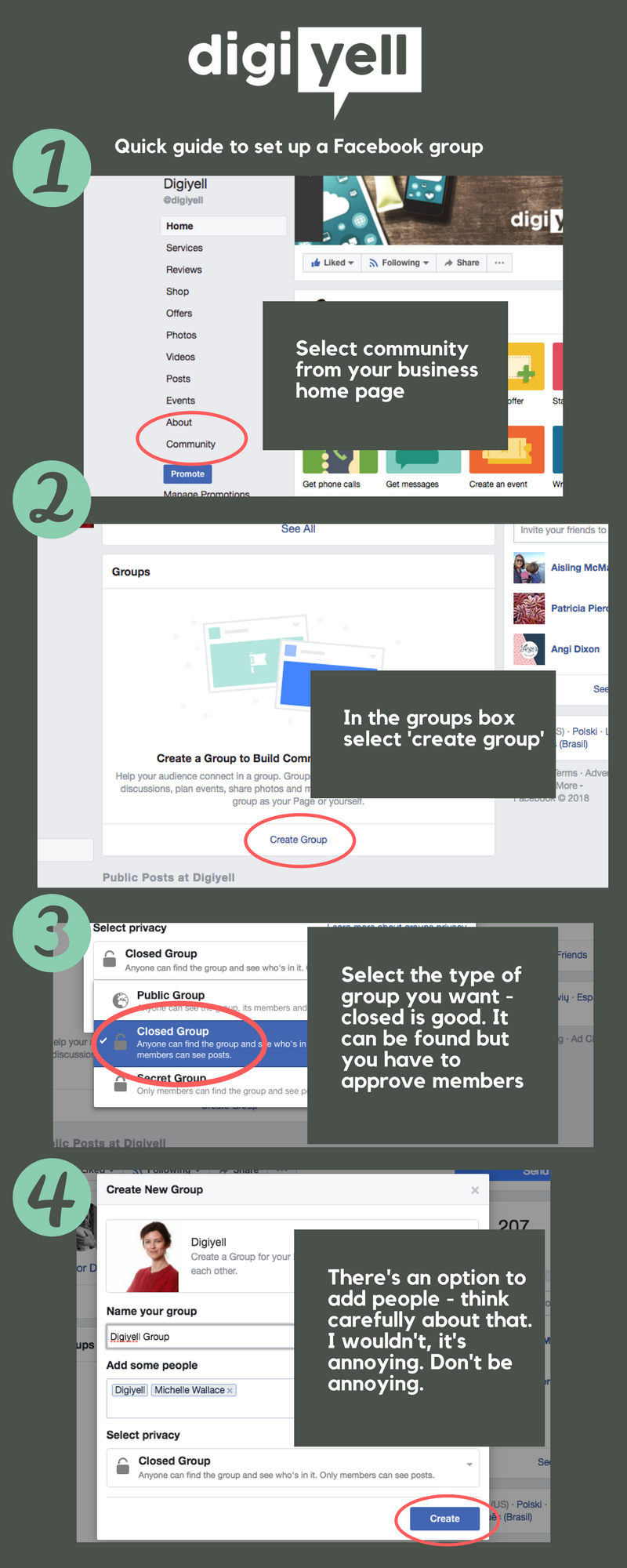 How to create a facebook group