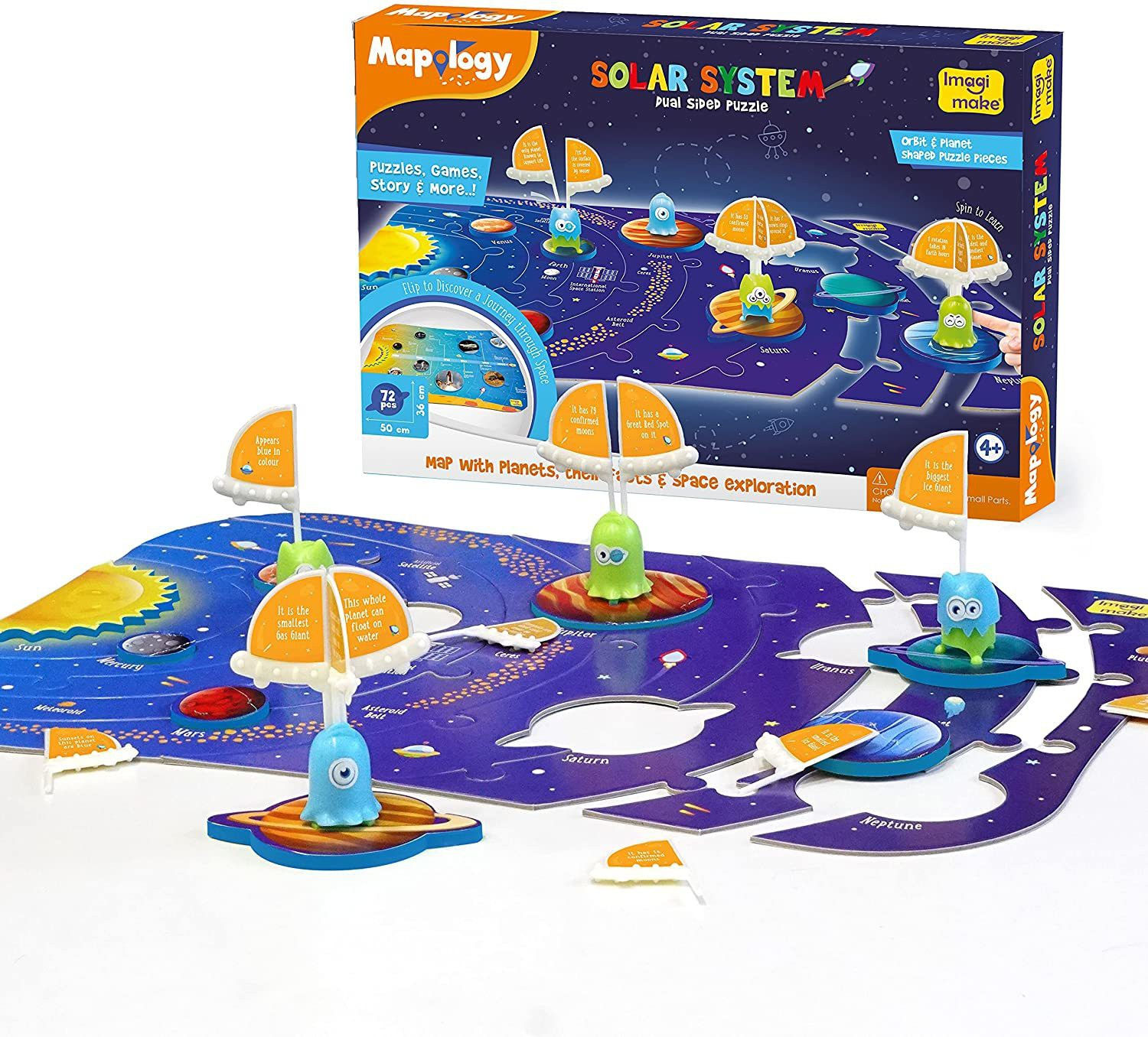 zhirk Outer Space Themed Learning Aid & Educational Toy Mapology Solar System P