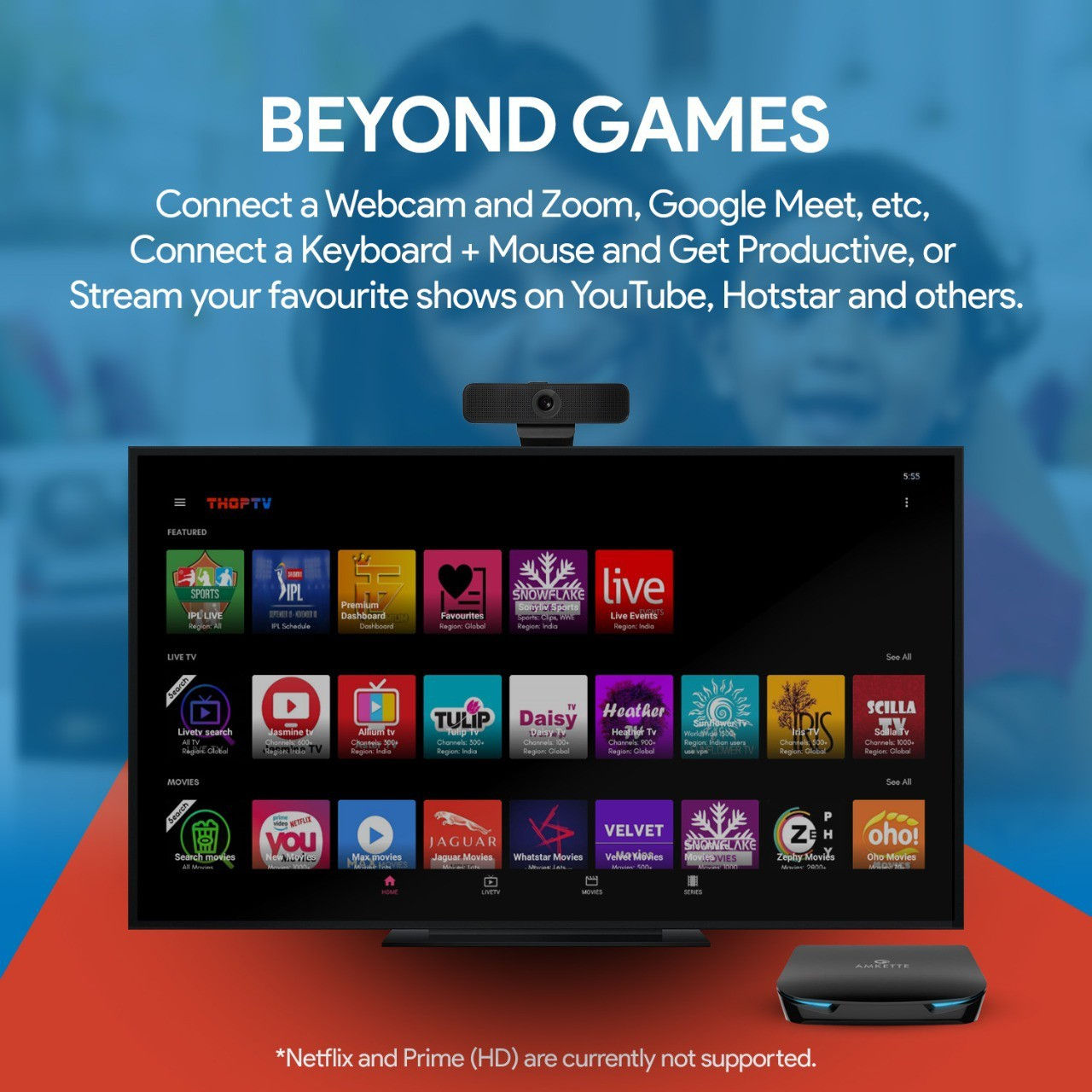 AMKETTE EvoFox Game Box 32 GB with Asphalt 8, Badland, Beach Buggy Racing, Bomb