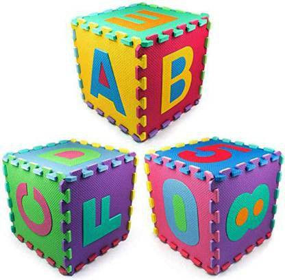 Thumbnail: Kiddie Castle 36 Tiles Kids Puzzle Mats ABCD (Multicolor)