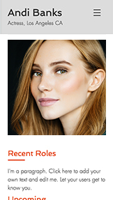 Kunst & kreativitet hjemmesideskabeloner –  Skuespillerindes CV