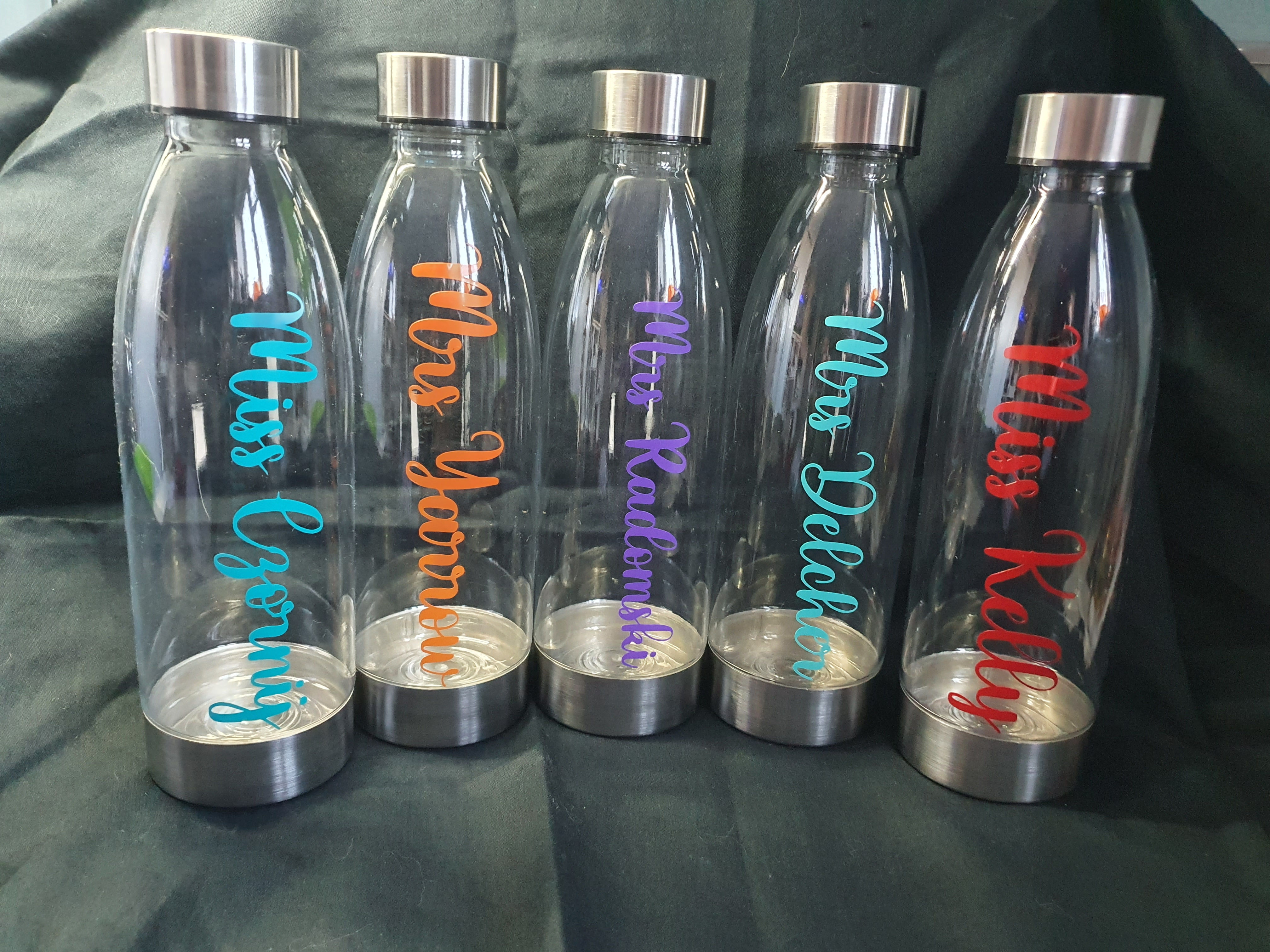 Clear drinks bottles