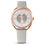 Thumbnail: Crystalline Glam watch Leather strap, Grey, Rose-gold tone PVD