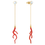 Thumbnail: Shell Coral pierced earrings Shell, Red, Gold-tone plated