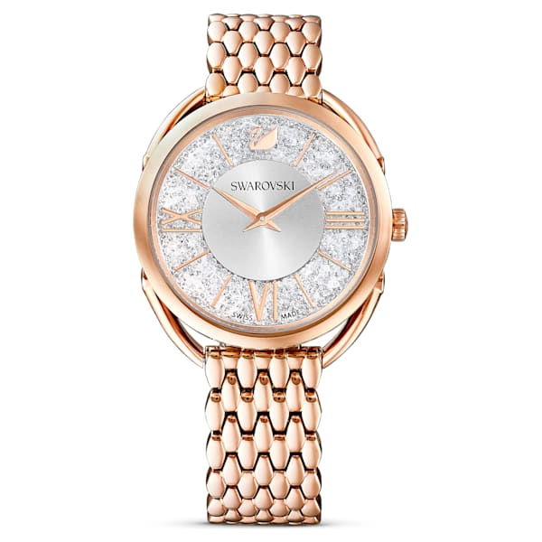 Crystalline Glam watch Metal bracelet, Rose gold tone, Rose-gold tone PVD