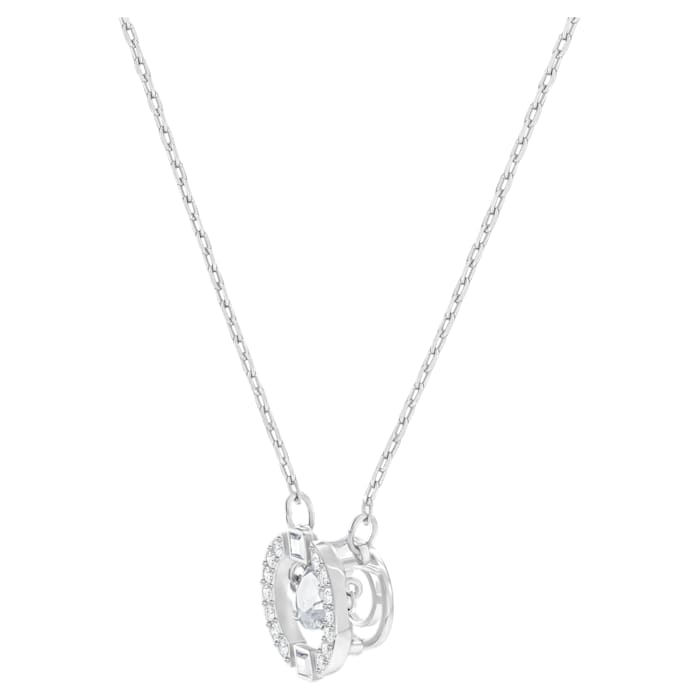 Thumbnail: Swarovski Sparkling Dance necklace Round, White, Rhodium plated