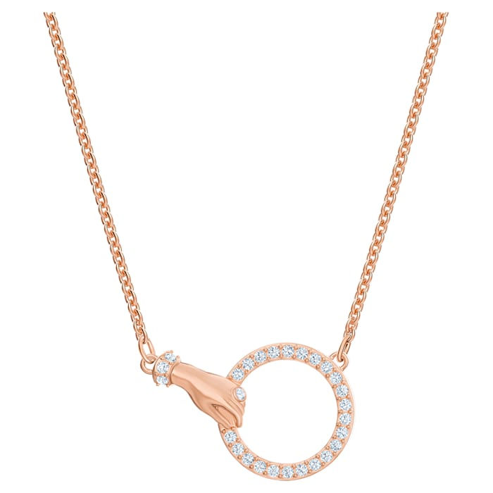 Swarovski Symbolic necklace Hand, White, Rose-gold tone plated