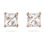 Thumbnail: Attract stud Earrings Square cut crystal, White, Rose-gold tone plated